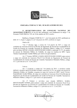 Retificada pela Portaria CNMP-SG N&deg;003/2015.