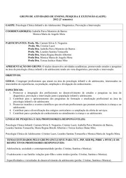 Psicologia Cl&iacute;nica Infantil e do Adolescente