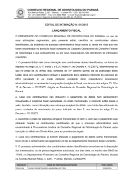 Edital de intima&ccedil;&atilde;o lan&ccedil;amento fiscal