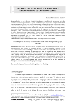 UMA TENTATIVA SOCIOLINGUÍSTICA DE DECIFRAR O ENIGMA