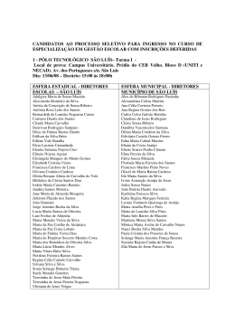 candidatos ao processo seletivo para ingresso no curso de
