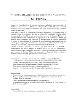 GT PRONEA - Ministério do Meio Ambiente
