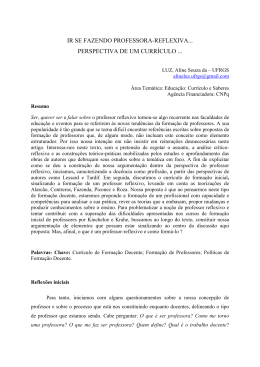 ir se fazendo professora-reflexiva... perspectiva de um