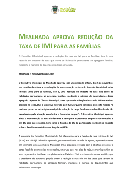 (NOV 3 - Câmara decide reduzir a taxa de IMI para as famílias)