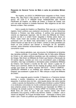 Resposta do General Torres de Melo à carta da jornalista Miriam