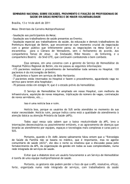 semin&aacute;rio nacional sobre escasses, provimento e