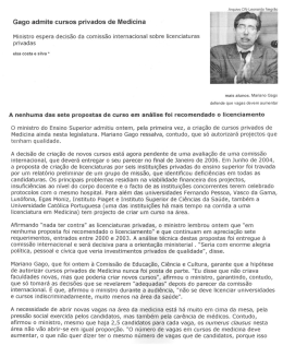 Gago admite cursos privados de Medicina