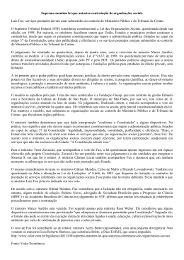 Supremo mant&eacute;m lei que autoriza contrata&ccedil;&atilde;o de organiza&ccedil;&otilde;es