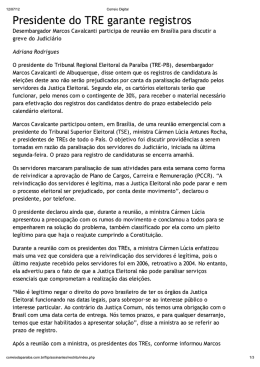 Correio da Paraíba - Presidente do TRE garante - SINDJUF-PB