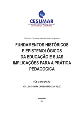 fundamentos hist&oacute;ricos e epistemol&oacute;gicos da educa&ccedil;&atilde;o