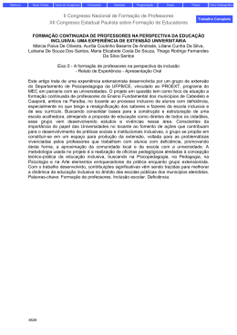 II Congresso Nacional de Forma&ccedil;&atilde;o de Professores XII Congresso