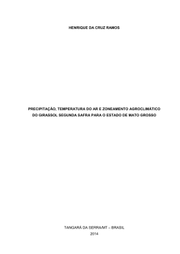 Precipita&ccedil;&atilde;o, temperatura do Ar e Zoneamento