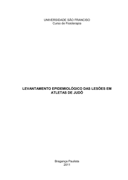 levantamento epidemiol&oacute;gico das les&otilde;es em atletas de jud&ocirc;