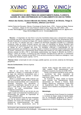 diagn&oacute;stico do meio f&iacute;sico do assentamento rural floresta