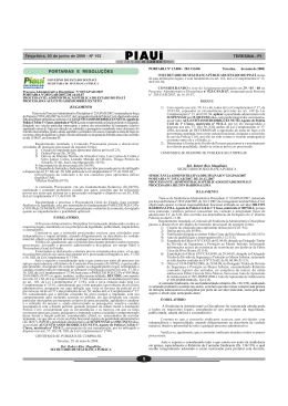 Portarias e Resolu&ccedil;&otilde;es - Governo do Estado do Piau&iacute;
