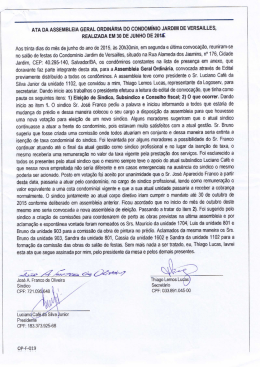 ata da assembleia geral ordinária do condominio jardim de
