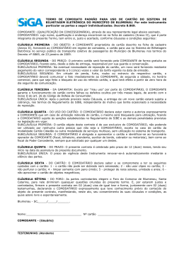TERMO DE COMODATO PADRÃO PARA USO DE CARTÃO DO
