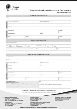 formulário padrão para requisição de procedimentos pacientes