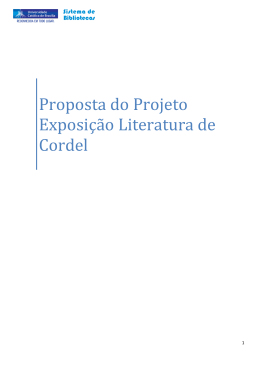 Proposta do Projeto Literatura de Cordel