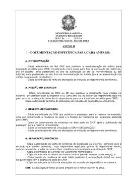 1 - DOCUMENTA&Ccedil;&Atilde;O ESPEC&Iacute;FICA PARA CADA AMPARO: