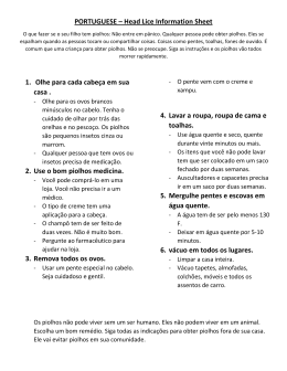PORTUGUESE – Head Lice Information Sheet 1. Olhe para cada
