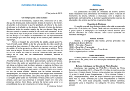 INFORMATIVO SEMANAL Um tempo para cada ocasi&atilde;o No livro de