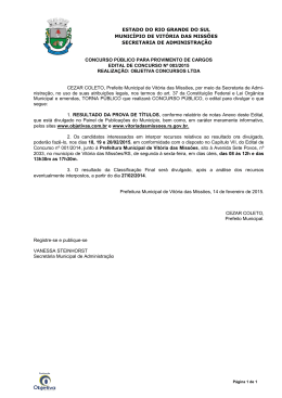 CONCURSO P&Uacute;BLICO PARA PROVIMENTO DE CARGOS