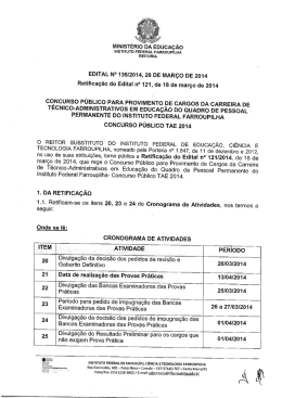 CONCURSO PÚBLICO PARA PROVIMENTO D TECNICO