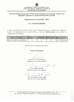 Concurso Público de Provas e Títulos para provimento de cargo de