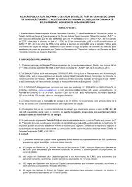 SELE&Ccedil;&Atilde;O P&Uacute;BLICA PARA PROVIMENTO DE VAGAS DE EST&Aacute;GIO