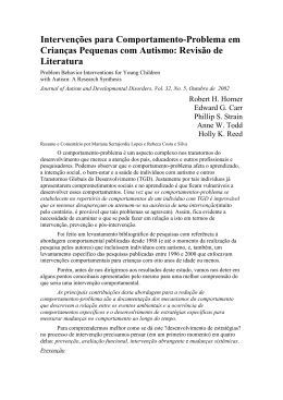 Interven&ccedil;&otilde;es para Comportamento