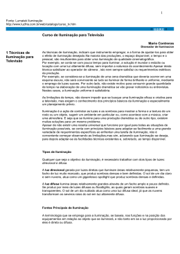 1 Curso de Ilumina&ccedil;&atilde;o para Televis&atilde;o 1 T&eacute;cnicas de Ilumina&ccedil;&atilde;o
