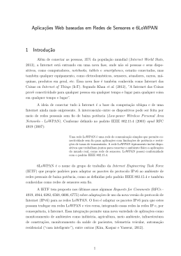 Aplica&ccedil;&otilde;es Web baseadas em Redes de Sensores e 6LoWPAN 1
