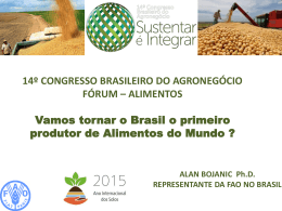 Alan Bojanic, Representante da FAO no Brasil
