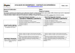 Exemplo de Avaliação de Desempenho em Período de Experiência