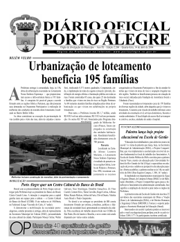 DI&Aacute;RIO OFICIAL Urbaniza&ccedil;&atilde;o de loteamento beneficia