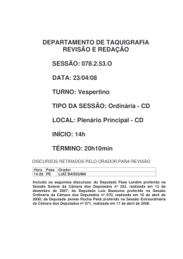 Sess&atilde;o Ordin&aacute;ria - C&acirc;mara dos Deputados