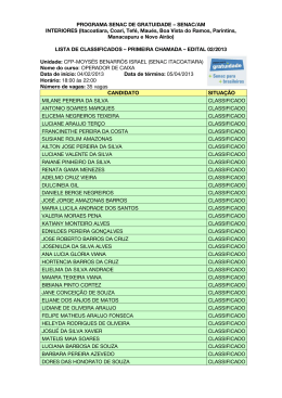 PROGRAMA SENAC DE GRATUIDADE &ndash; SENAC/AM INTERIORES