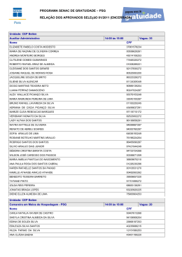 Resultado Sele&ccedil;&atilde;o 01/2011