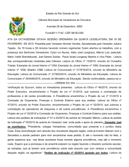 Estado do Rio Grande do Sul C&acirc;mara Municipal de Vereadores de