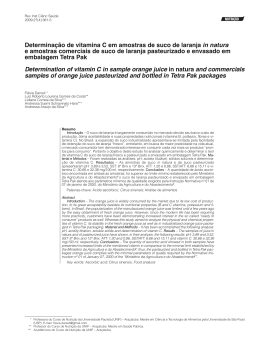 Determina&ccedil;&atilde;o de vitamina C em amostras de suco de laranja in