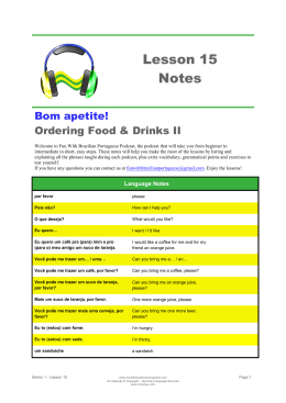 Lesson 15 Notes - Fun with Brazilian Portuguese