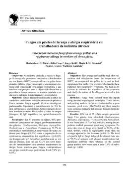 Fungos em p&eacute;letes de laranja e alergia respirat&oacute;ria em