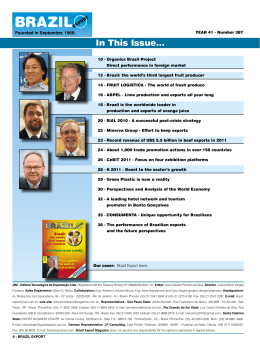 In This Issue... - BRAZIL EXPORT Magazine