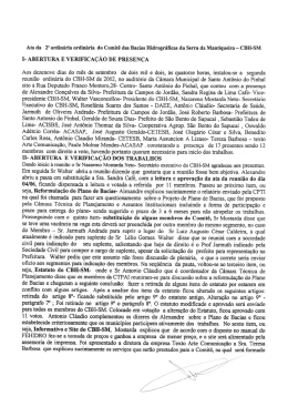 I- ABERTURA E vERIFICA&Ccedil;&Atilde;O DE PRESEN&Ccedil;A