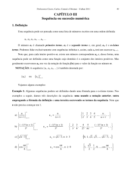 Apostila An&aacute;lise Matem&aacute;tica &ndash; 1&ordm;semestre (Parte II)