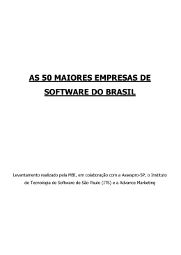 AS 50 MAIORES EMPRESAS DE SOFTWARE DO BRASIL
