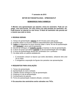 Site - SEMINÁRIOS - temas e normas - 1sem2015 - Farmácia