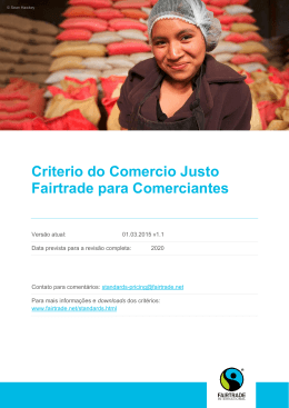 Criterio do Comercio Justo Fairtrade para Comerciantes