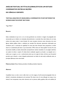 AN&Aacute;LISE TEXTUAL DE T&Iacute;TULOS JORNAL&Iacute;STICOS: UM